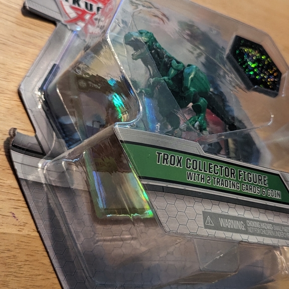 Bakugan Trox Collector Figure Green T Rex 2 Trading Cards Coin Spin Master - Picture 5 of 7